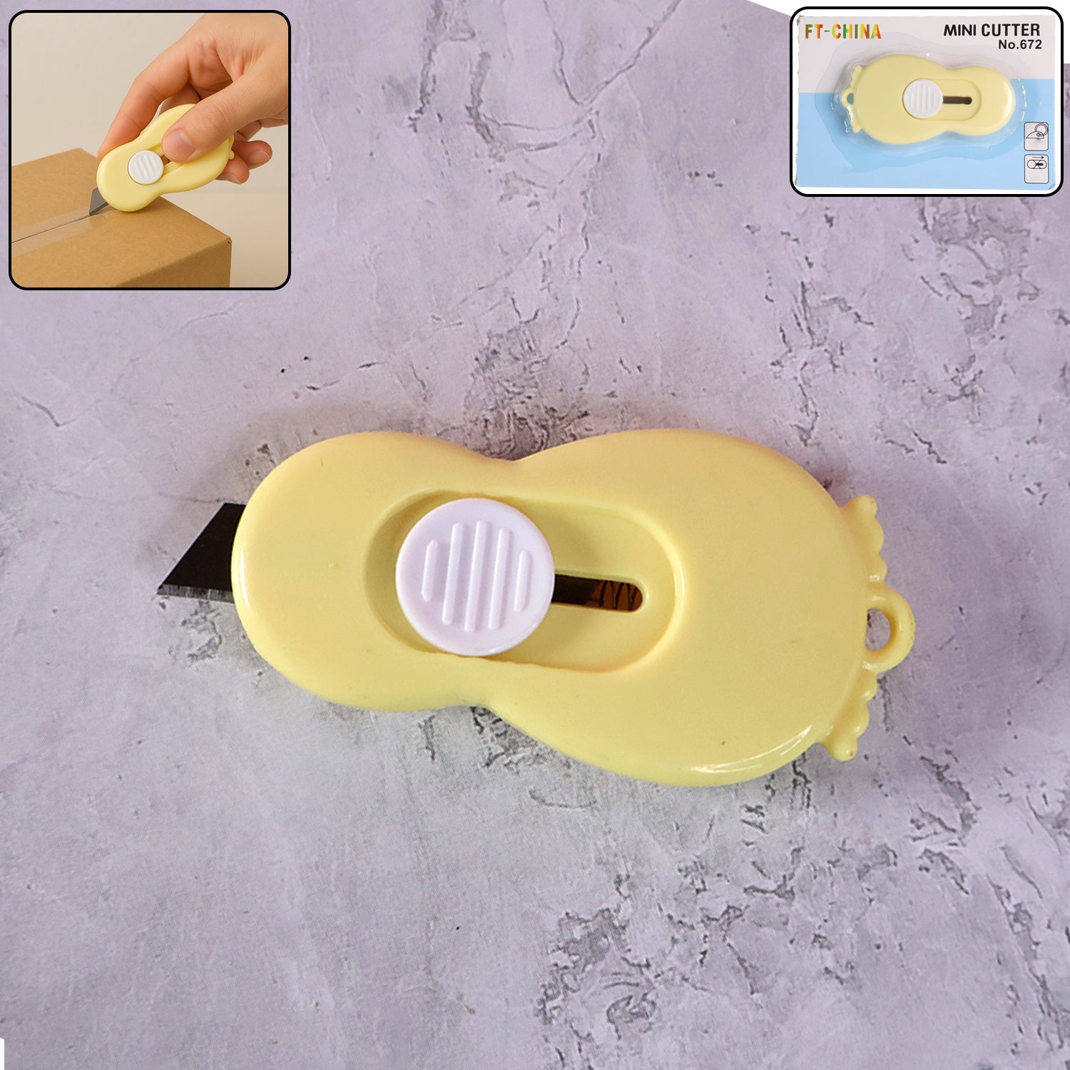 Compact Mini Safety Cutter with Retractable Blade - (1 Pc) Compact Mini Safety Cutter with Retractable Blade - (1 Pc)